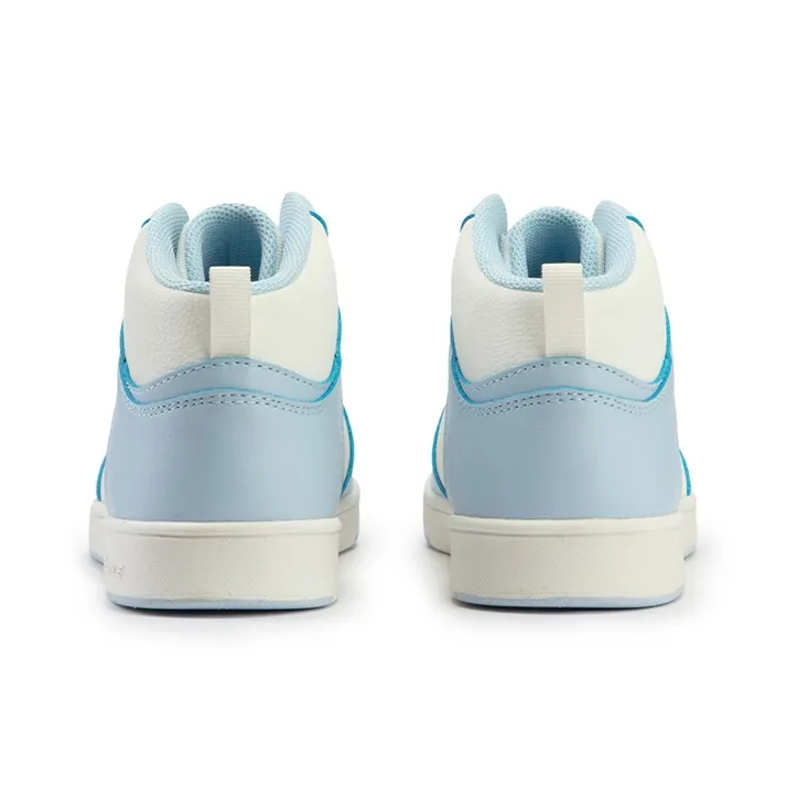 361° Air Force One Anti Slip Wear Resistant Mid Top Skateboard Shoes Women's White Blue-3