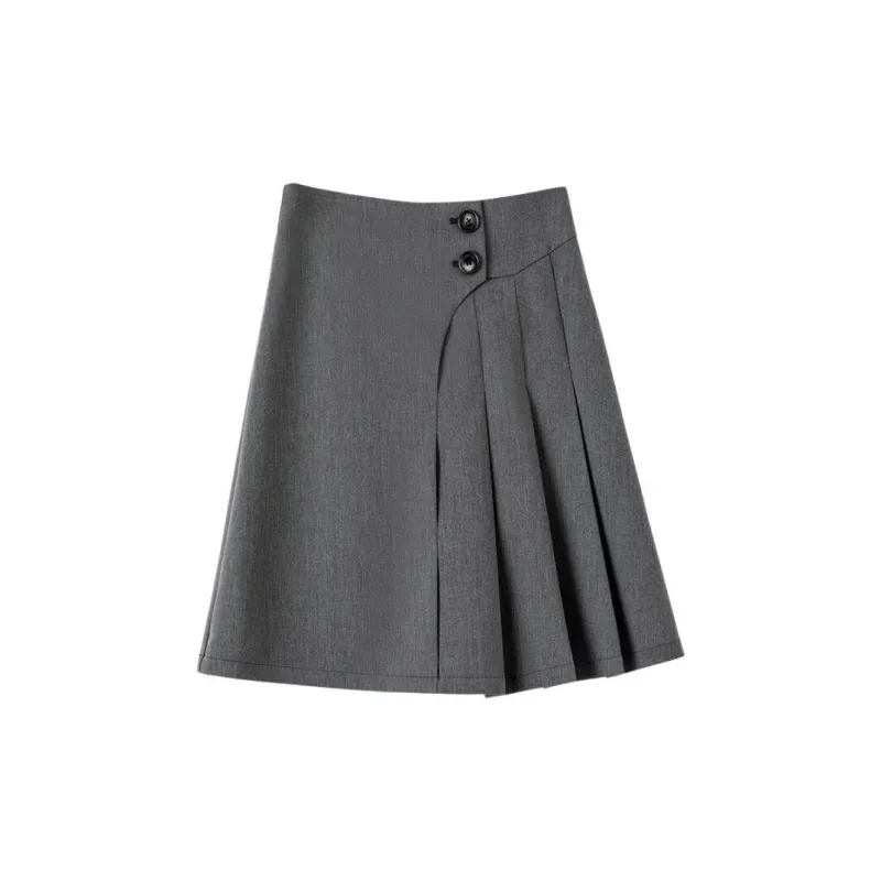 Late White Casual Short Skirts Women's Dark Gray-2
