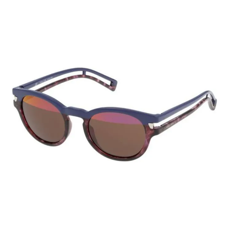 Police Injection Molded Oval Sunglasses Women's Purple-0