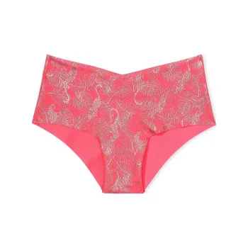 Victoria's Secret PINK NO-SHOW No-Show Cheeky Panty/Hottie Pink Leopa Underpants Women's 1 Pack Pink Print
