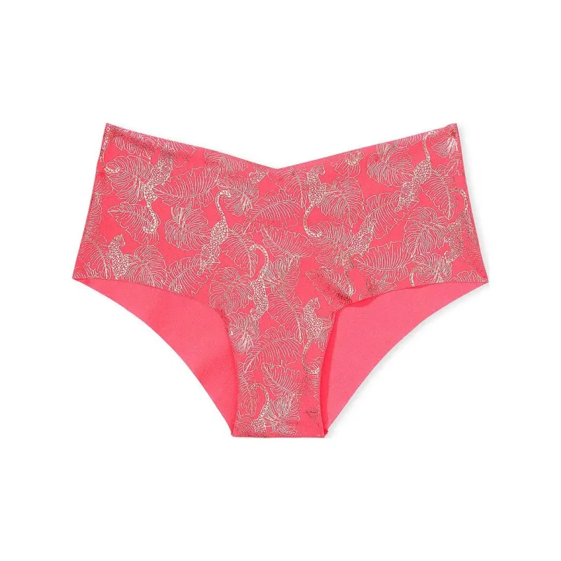 Victoria's Secret PINK NO-SHOW No-Show Cheeky Panty/Hottie Pink Leopa Underpants Women's 1 Pack Pink Print-0
