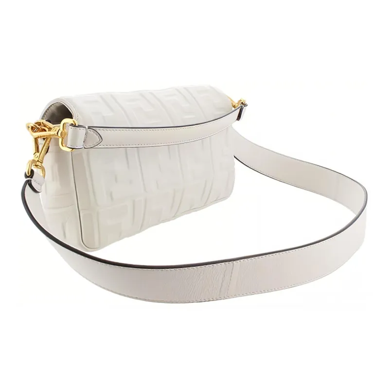 FENDI By Marc Jacobs Baguette Medium White Leather Bag-1