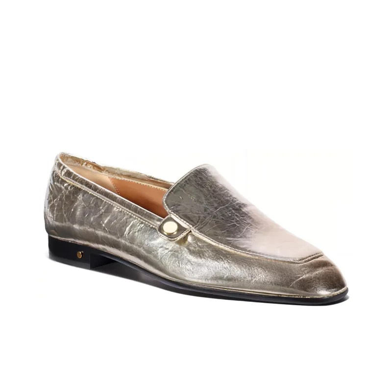 Laurence Dacade Stud embellished Creased Leather Loafers Women's-2
