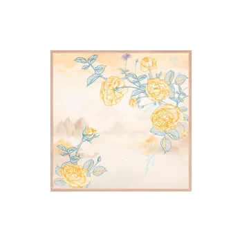 Shanghai Story 100% Mulberry Silk Silk Scarves Women's Patch Bamboo Leaf Flower Gift Box Set