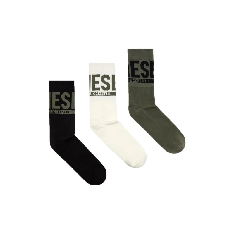 DIESEL Skm Ray Logo jacquard Socks Pack Of Three-0
