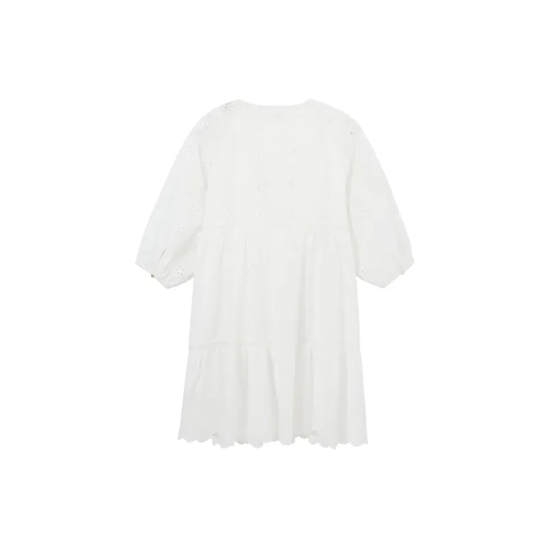 Hotwind Short-Sleeved Dresses Women's White-1