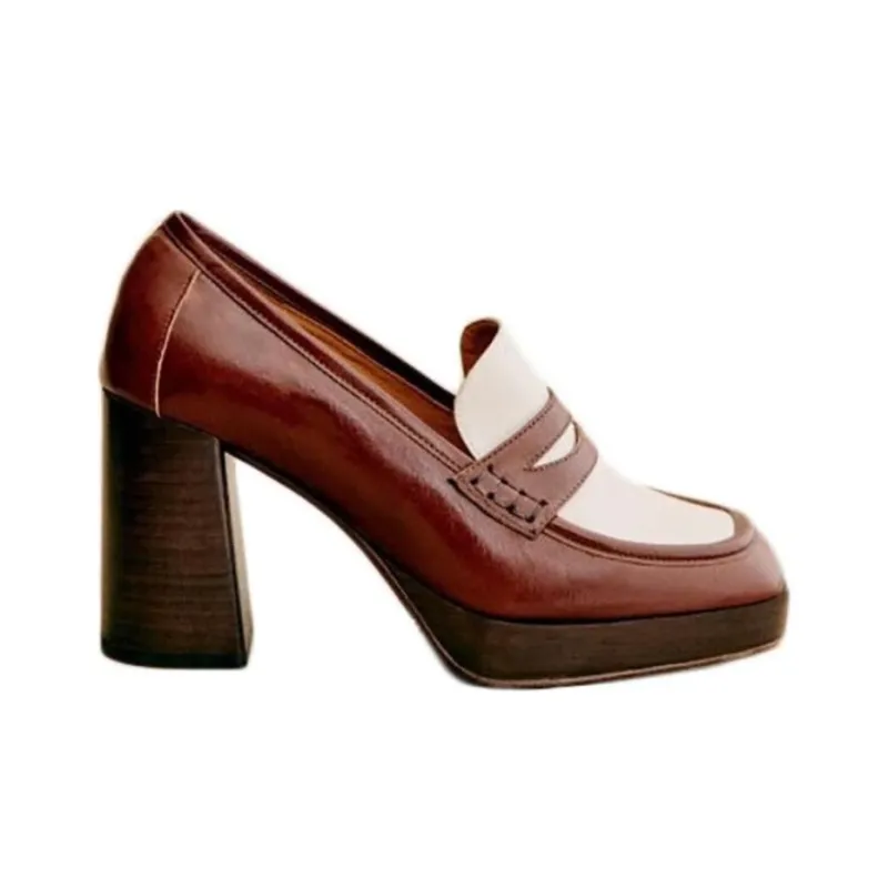 Sezane Loafers 9cm Women's Burgundy-1