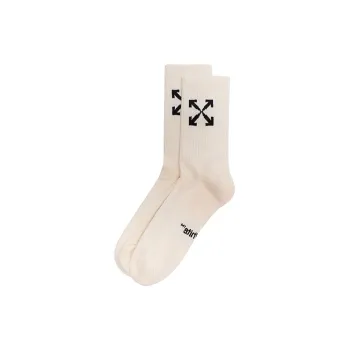 OFF-WHITE Men's SS21 Logo Knitting Socks 1 Packs Beige