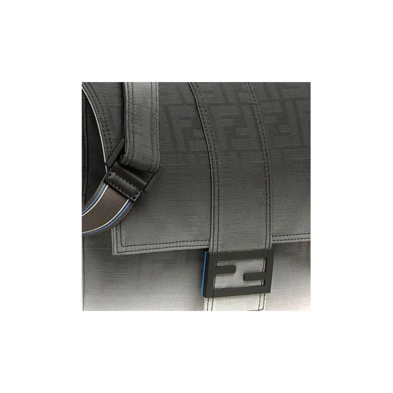 FENDI Baguette Calfskin Messenger Bag Baguette Bag Crossbody Bag Medium Size Men's White/Gray-2