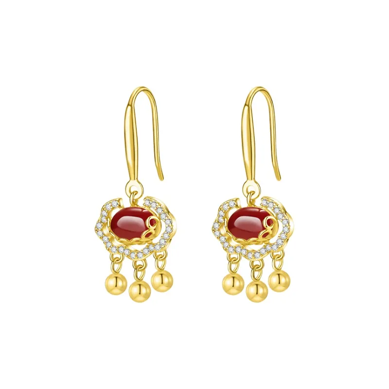 Mom's Gift Agate Jade Earrings Women's-0