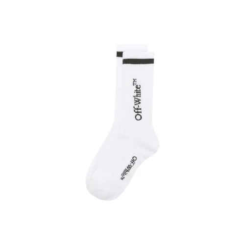 OFF WHITE Line Mid Bookish Knitted Socks