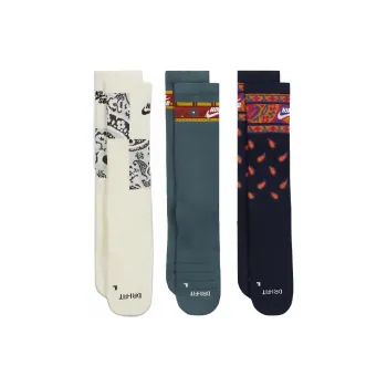 Nike Mid Calf Socks Unisex 3 Pack White/Green/Black