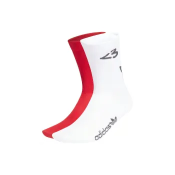 Adidas Originals Sports Socks Unisex Couple's 2 Pack White/Light Scarlet