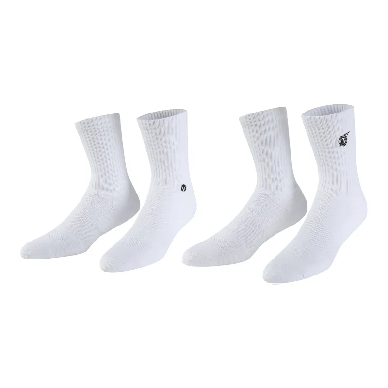 VEIDOORN Mid Calf Socks Unisex 2 Pack White-3