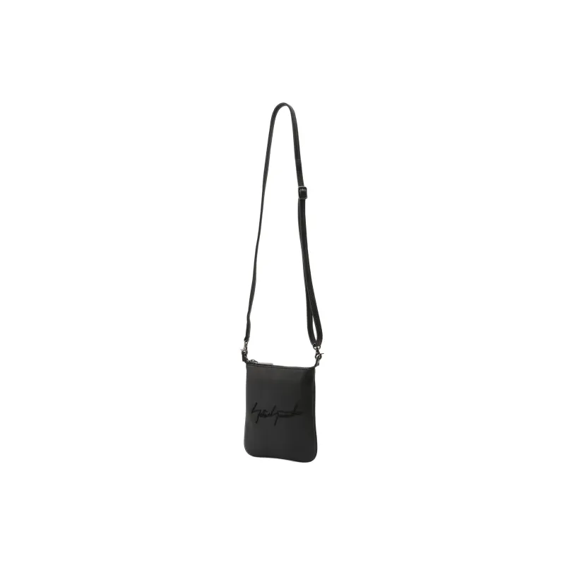 Yohji Yamamoto Cow Leather Shoulder Bag Crossbody Bag Unisex Black-0
