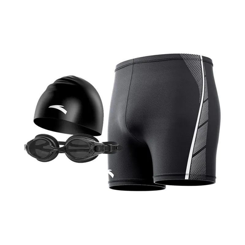 Anta Swimming Sets Polyamide Elastane Swim Pool Hot Spring Men's Black-12