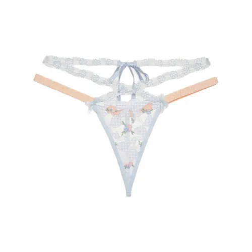 Victoria's Secret Scottie Thong Panty Underpants Women's 1 Pack Blue