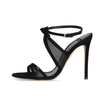 Elisabetta Franchi 105mm Mesh-panels Suede Sandals
