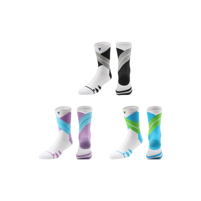 VEIDOORN Knee High Socks Unisex 3 Pack Black White Gray-7