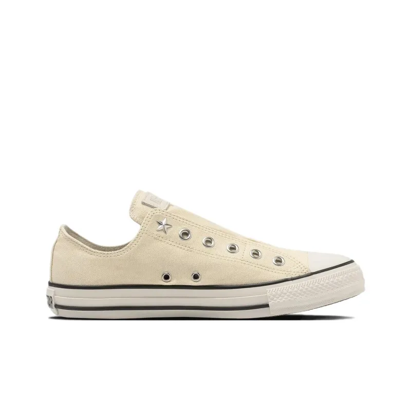 Converse All Star Anti Slip Wear Resistant Low Top Canvas Shoes Unisex Beige-1