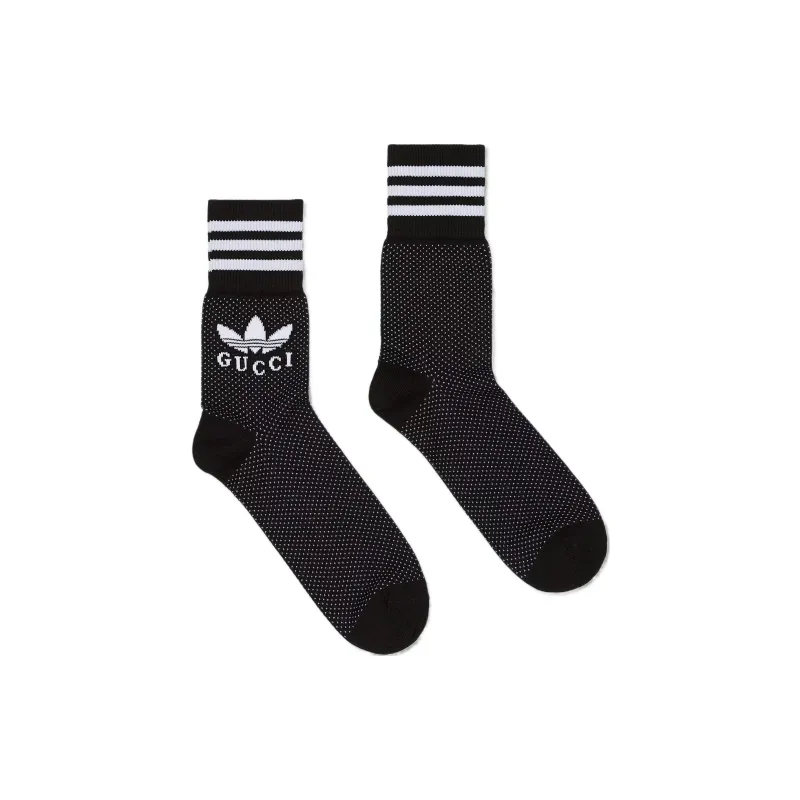 GUCCI x Adidas SS23 Knee High Socks Men's 1 Pack Black-0