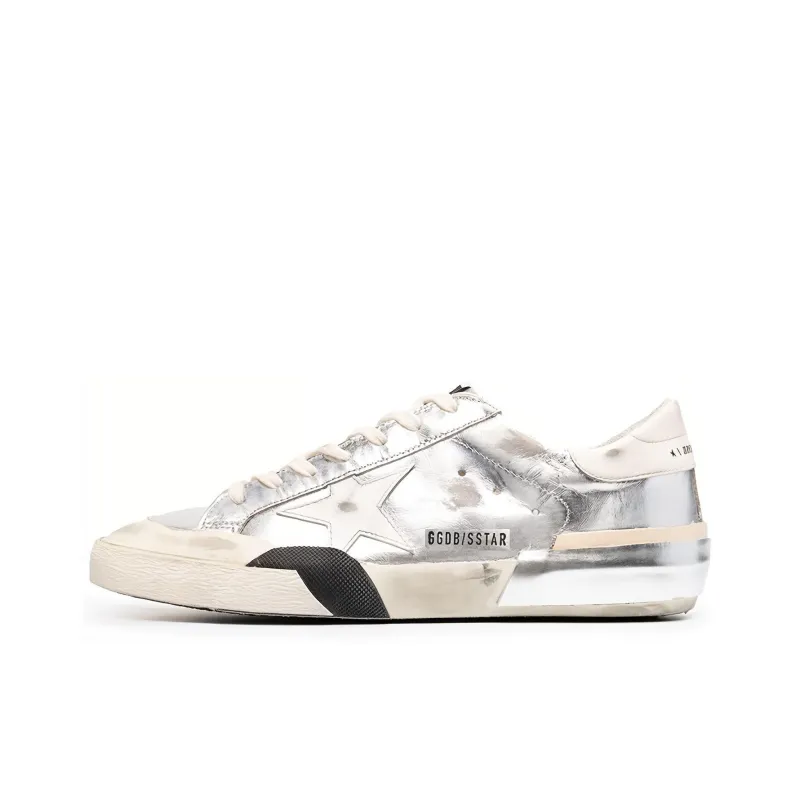 Golden Goose Super Star Metallic Finish Silver White Black-0