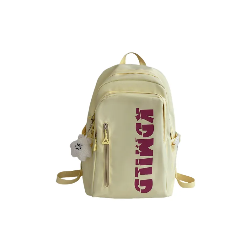 NX DOUGHNUT Nylon Fabric Backpack Regular Unisex Ecru/Orange Red/Yellow/Khaki-12