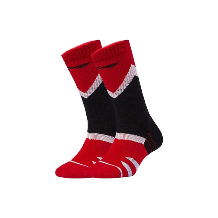 LiNing Basketball Socks Men's Combo Set Red Black-3