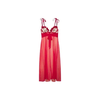 Victoria's Secret Anika Midi Slip Dress Nightgown Women's Red