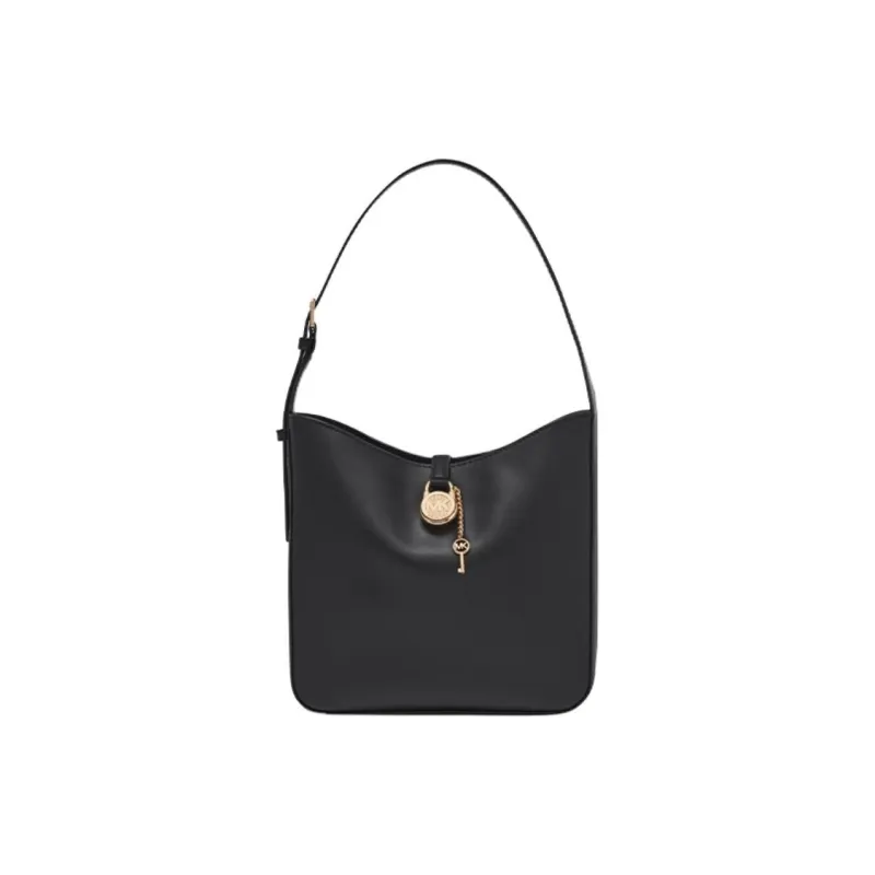 MICHAEL KORS Cow Leather Bucket Bag, Handbag, Shoulder Bag Small Size Women's Black-0