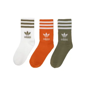 Adidas Originals Mid Calf Socks All Unisex White/Deep Orange/Green