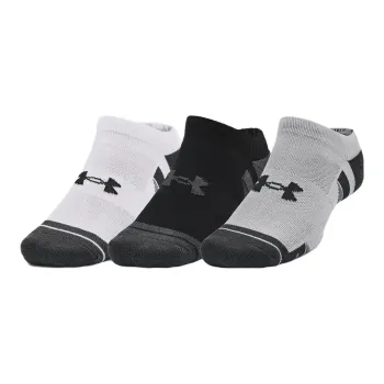 Under Armour TechPerformance Performance Tech No Show Ankle Socks Unisex 3 Pack White+Black+Gray