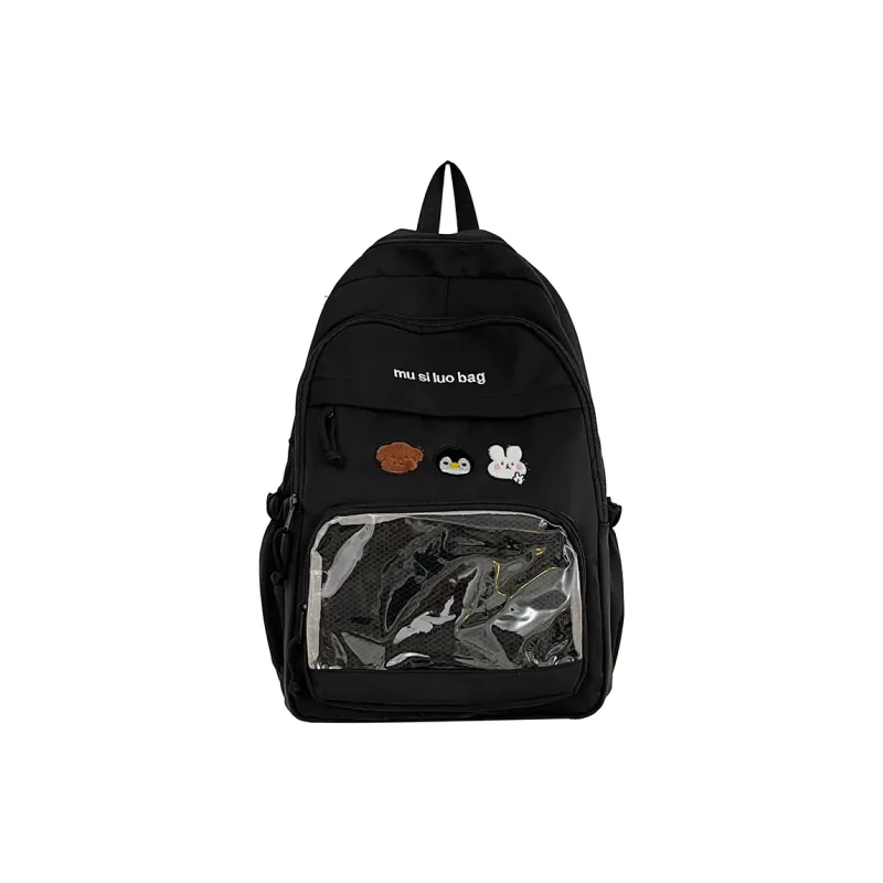 NX DOUGHNUT Nylon Fabric Backpack Unisex White/Black/Yellow/Blue/Pink-7