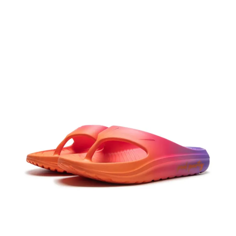 LOL x LiNing Abrasion Resistant Slip Resistant Flip Flops Unisex Orange Purple-2