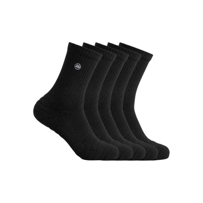 Wild Child Club WCC Mid-Calf Socks Unisex 5 Pack Solid Color-2