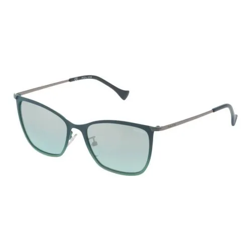 Police Metal Rectangular Sunglasses Women's Blue