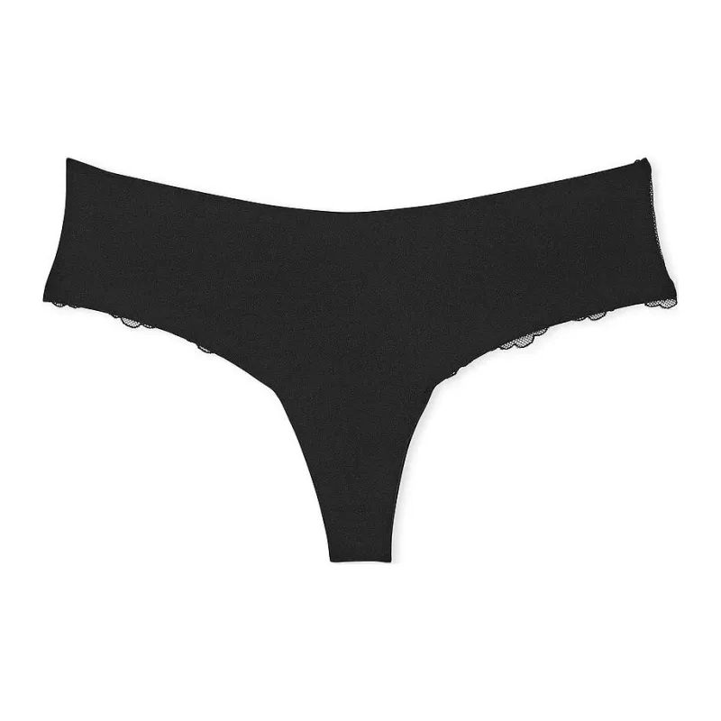 Victoria's Secret No Show No Show Thong Panty / Black Underpants Women's 1 Pack Black-0