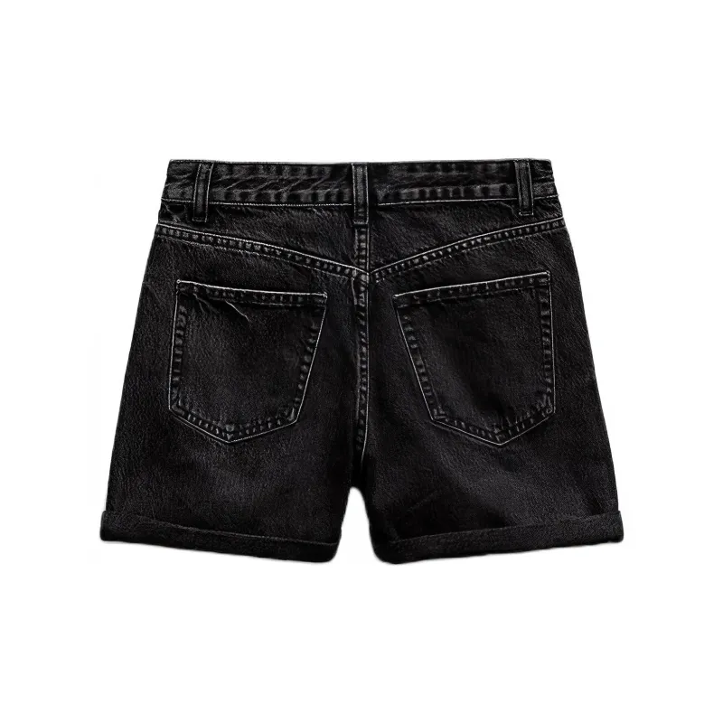 ZARA Denim Shorts Women's Black-1