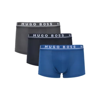 HUGO BOSS Men's SS21 Boxer Briefs 3 Packs Black/Grey/Blue