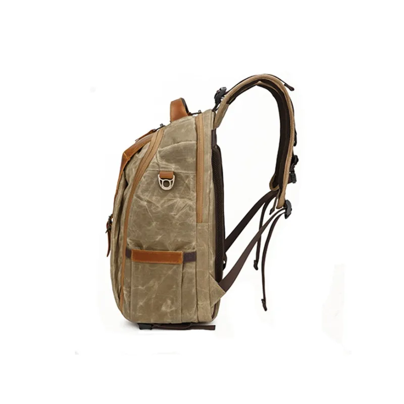 H YXIANG Batik Canvas Backpack Men's Earth Yellow/Khaki/Blue/Gray-6