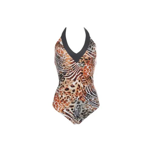 Selmark One-Piece Swimsuits Women's Brown Print