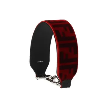 FENDI Leather Bag Straps Women's Red
