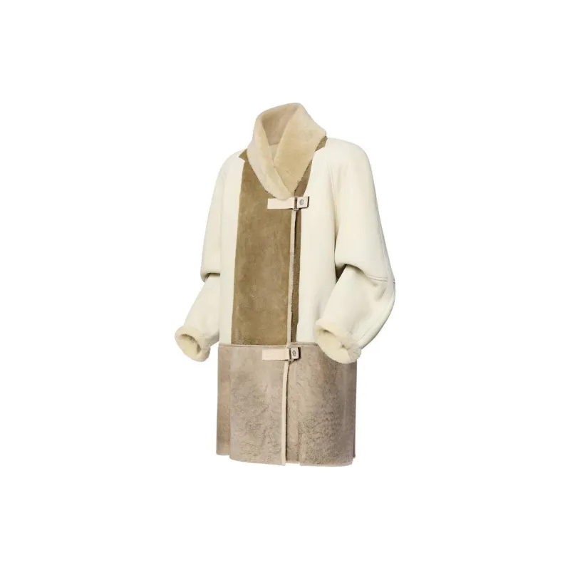 LOUIS VUITTON Patchwork Shearling Coat-2