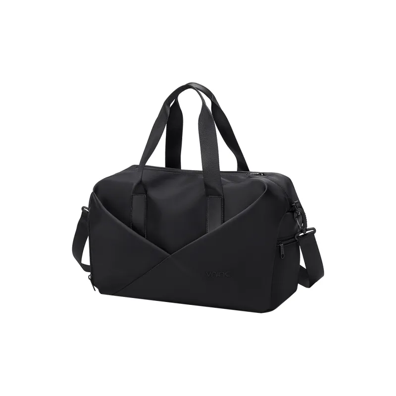 V.NINE Fabric With Synthetic Leather Handbag Student Travel Bag Large Size Unisex Cream White/Glutinous Beige Black-8