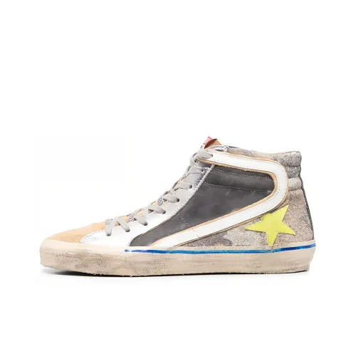 Golden Goose Slide Skateboard Shoes Men High-Top Gray