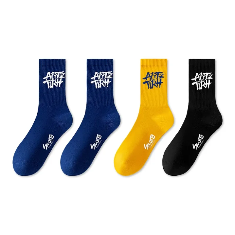 LUOLIAN Mid Calf Socks Unisex 4 Pack-28