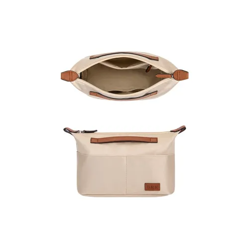 Tide Tribute Silk Coach Tote Storage & Organization Bag Medium Bag Beige/Dusty Blue/Coffee