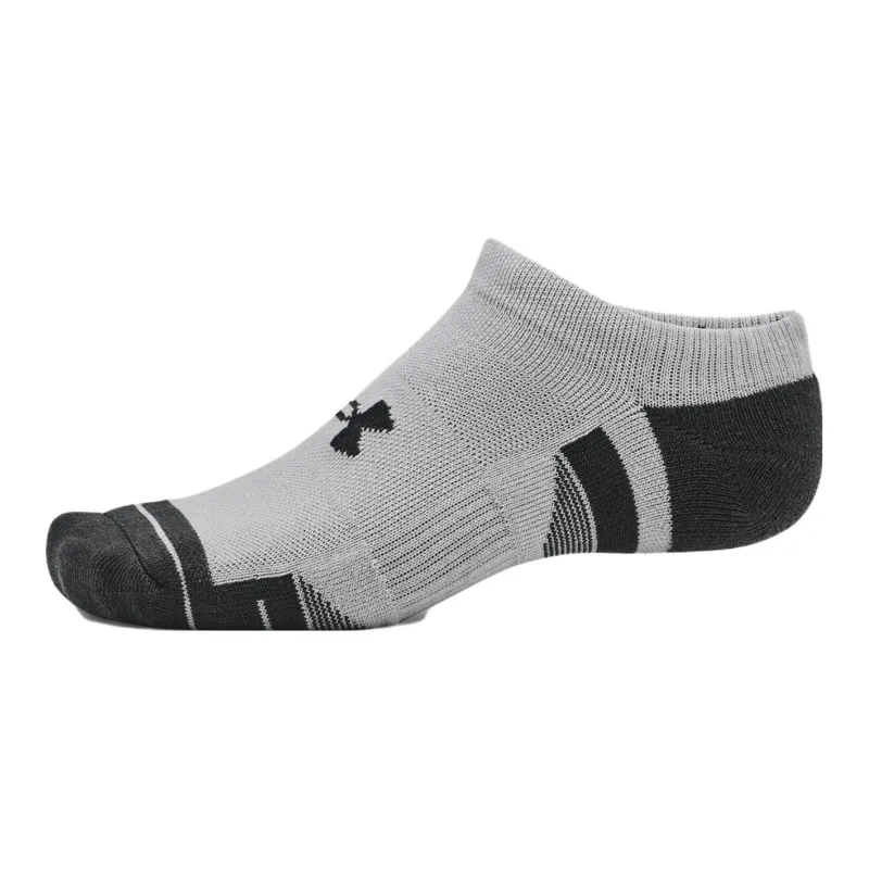 Under Armour TechPerformance Performance Tech No Show Ankle Socks Unisex 3 Pack White+Black+Gray-2