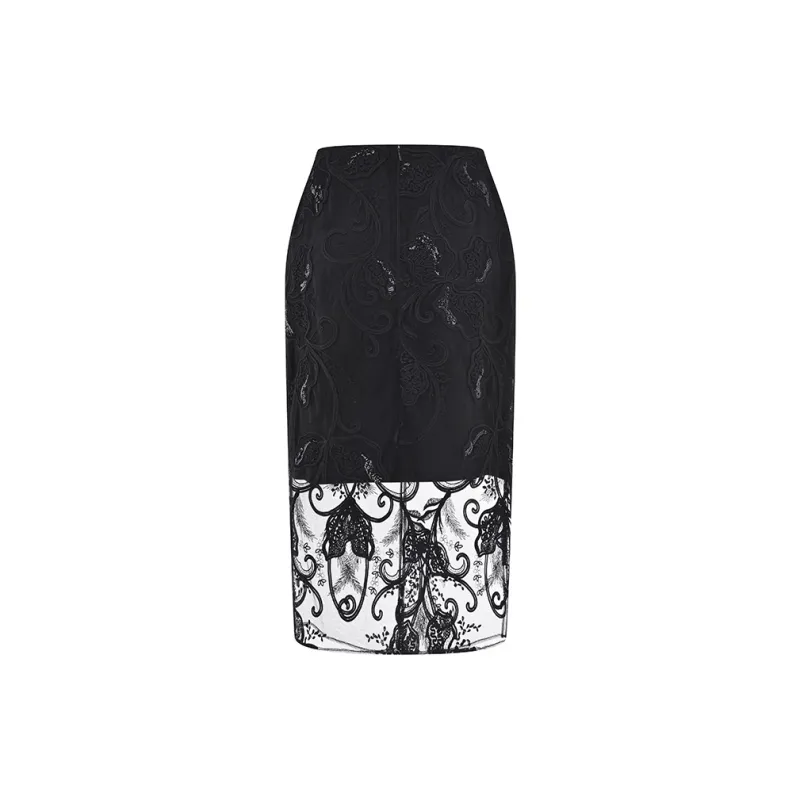 RARE Casual Long Skirts Women's Black-1