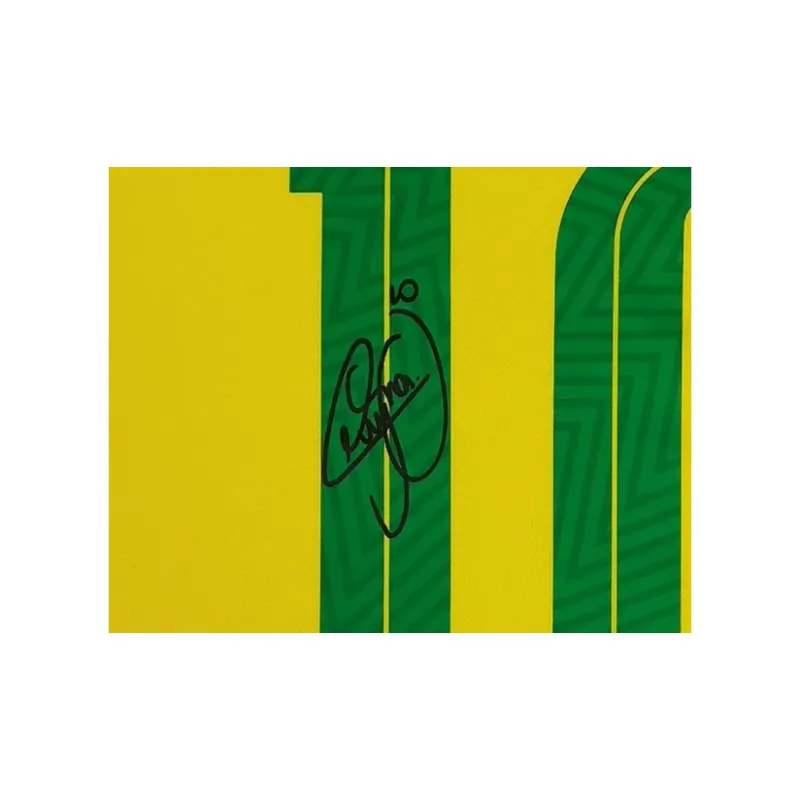 Three For Neymar 2018 World Cup Brazil Signed Soccer Apparel Jersey Framed Includes Certificate-2